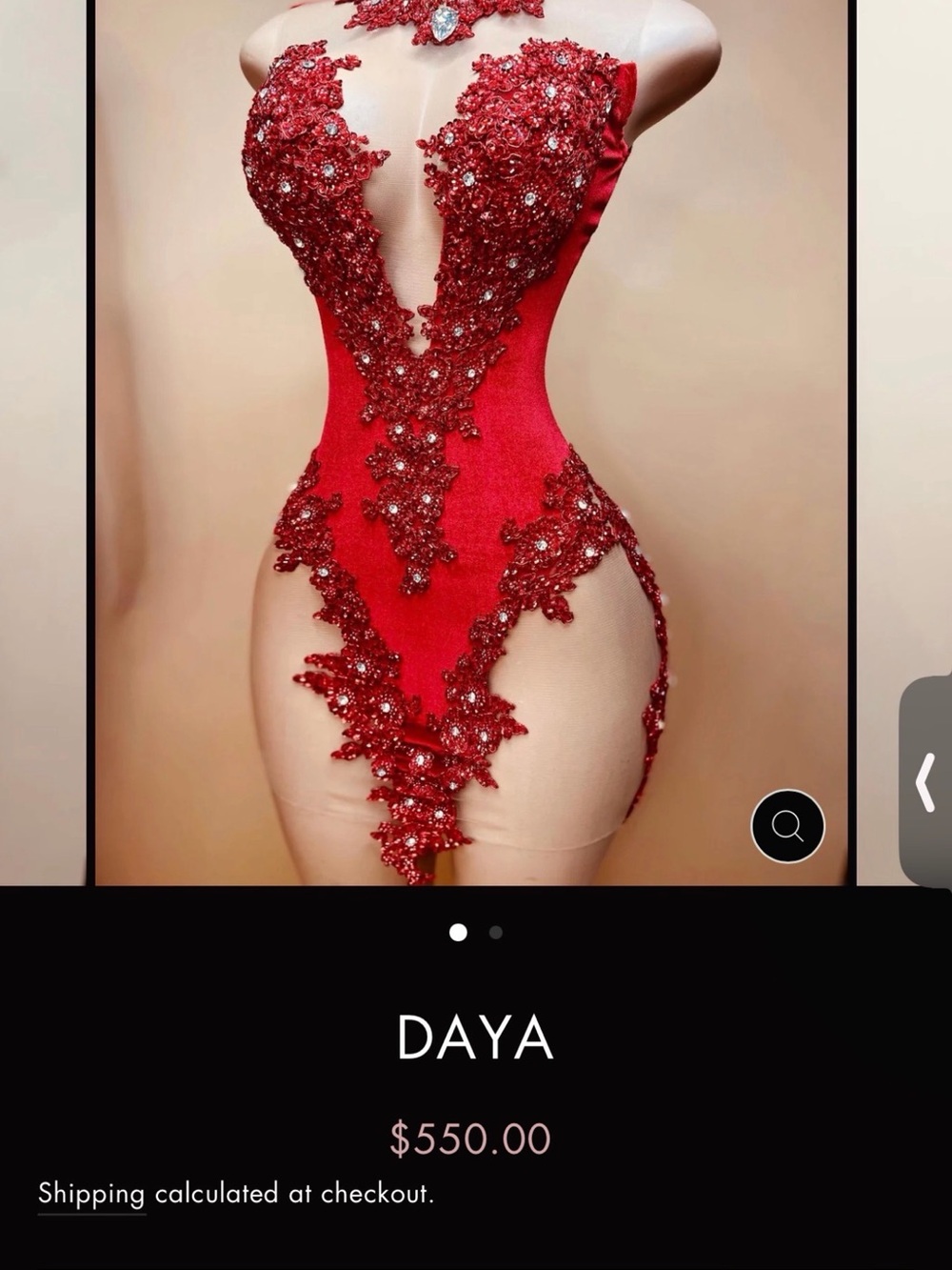 Elegant Red Embellished Dress